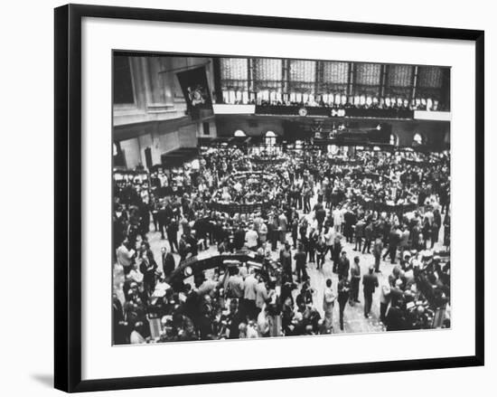 Frantic Day at the New York Stock Exchange During the Market Crash-Yale Joel-Framed Photographic Print