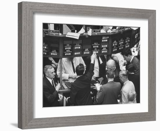 Frantic Day at the New York Stock Exchange During the Market Crash-Yale Joel-Framed Photographic Print