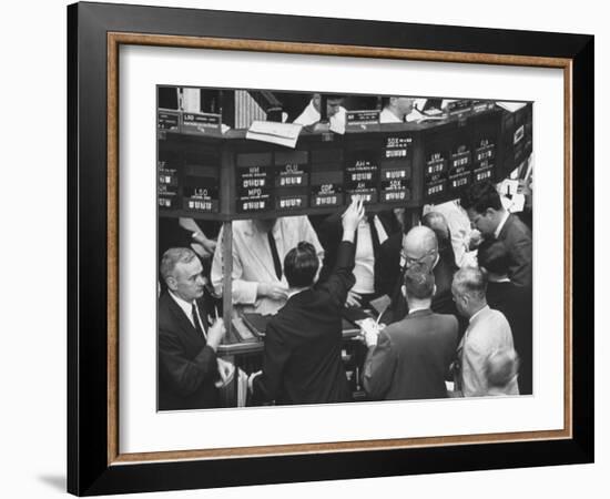 Frantic Day at the New York Stock Exchange During the Market Crash-Yale Joel-Framed Photographic Print