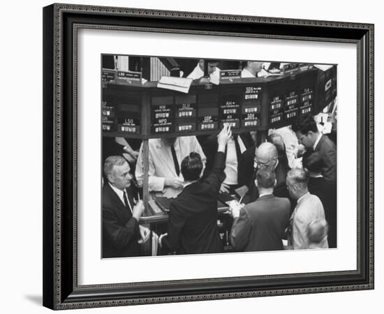 Frantic Day at the New York Stock Exchange During the Market Crash-Yale Joel-Framed Photographic Print