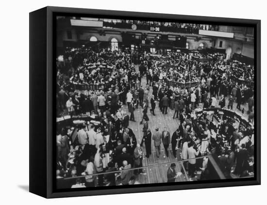 Frantic Day at the New York Stock Exchange During the Market Crash-Yale Joel-Framed Premier Image Canvas