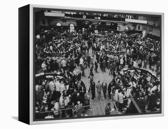 Frantic Day at the New York Stock Exchange During the Market Crash-Yale Joel-Framed Premier Image Canvas