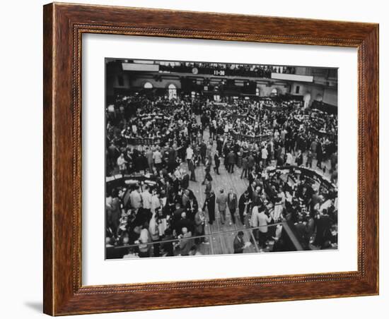 Frantic Day at the New York Stock Exchange During the Market Crash-Yale Joel-Framed Photographic Print