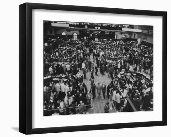 Frantic Day at the New York Stock Exchange During the Market Crash-Yale Joel-Framed Photographic Print