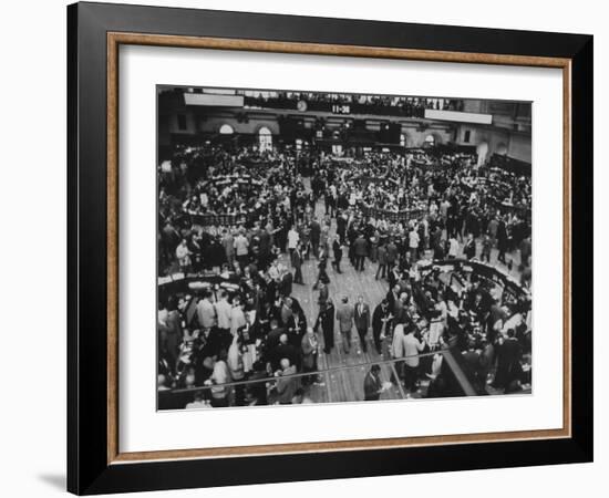 Frantic Day at the New York Stock Exchange During the Market Crash-Yale Joel-Framed Photographic Print