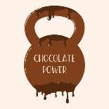 Vector Chocolate Kettlebell with Melting Effect. Kettlebel with Label Chocolate Power . Chocolate-Frantisek Keclik-Framed Premium Giclee Print