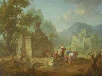 Rustic Landscape with Travellers (One of a Pair)-Franz Ferg-Giclee Print