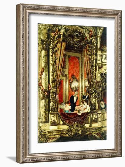 Franz Josef at the Opera, 1883 (Oil on Canvas)-Carl Kahler-Framed Giclee Print