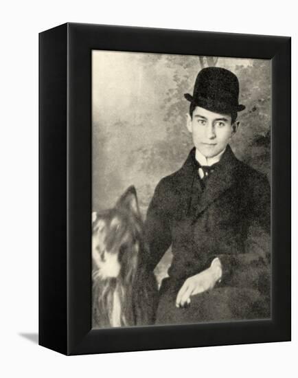 Franz Kafka with His Dog, 1910-null-Framed Premier Image Canvas