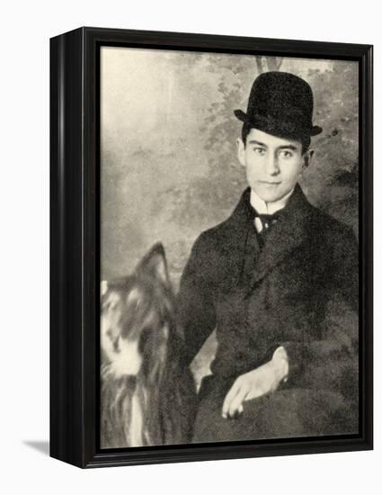 Franz Kafka with His Dog, 1910-null-Framed Premier Image Canvas