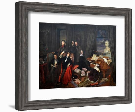 Franz Liszt Fantasizing at the Piano, 1840-Josef Danhauser-Framed Giclee Print