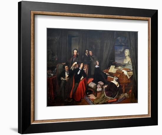 Franz Liszt Fantasizing at the Piano, 1840-Josef Danhauser-Framed Giclee Print