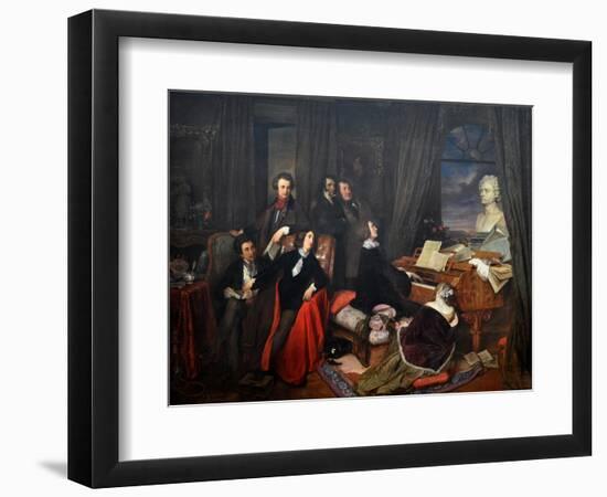 Franz Liszt Fantasizing at the Piano, 1840-Josef Danhauser-Framed Giclee Print