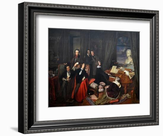 Franz Liszt Fantasizing at the Piano, 1840-Josef Danhauser-Framed Giclee Print