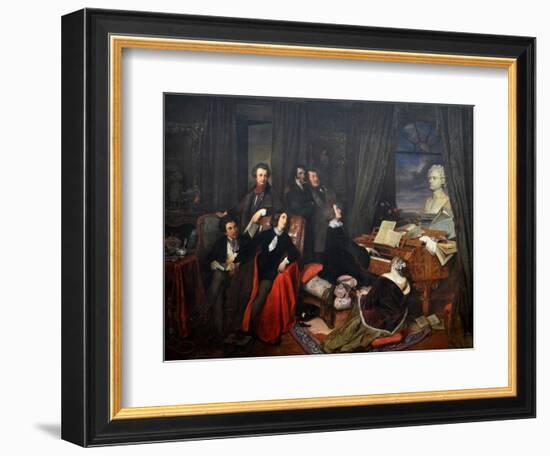 Franz Liszt Fantasizing at the Piano, 1840-Josef Danhauser-Framed Giclee Print