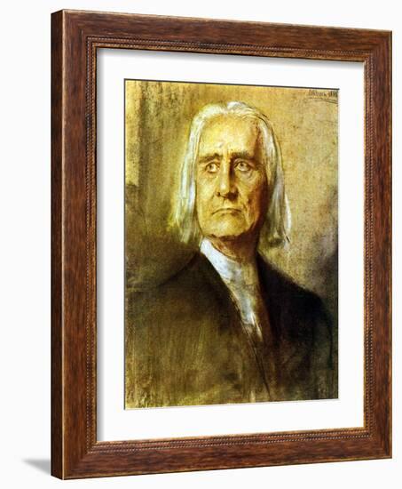 Franz Liszt old portrait-Franz Seraph von Lenbach-Framed Giclee Print