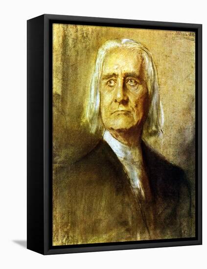 Franz Liszt old portrait-Franz Seraph von Lenbach-Framed Premier Image Canvas