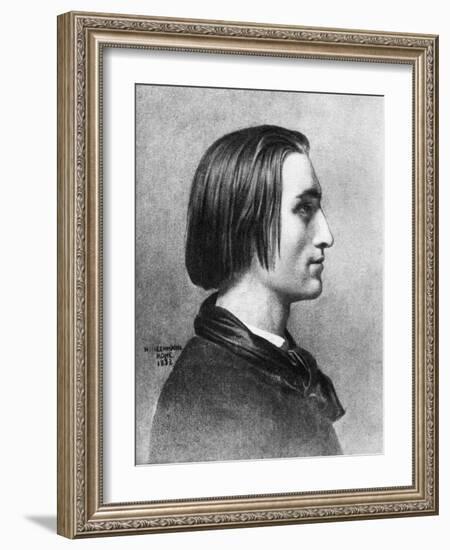 Franz Liszt - portrait-Henri Lehmann-Framed Giclee Print