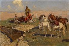 Caucasian Riders at Rest, 1917-Franz Roubaud-Giclee Print