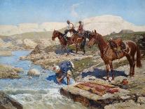 Cherkessian Horseman Crossing the River-Franz Roubaud-Giclee Print