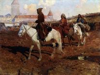 La Halte Des Guerriers Du Caucase - Peinture De Franz Roubaud (1856-1928), 1917 - Caucasian Riders-Franz Roubaud-Giclee Print