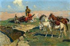 Caucasian Riders at Rest, 1917-Franz Roubaud-Framed Giclee Print