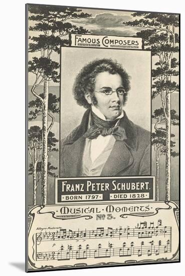 Franz Schubert and Music-null-Mounted Art Print