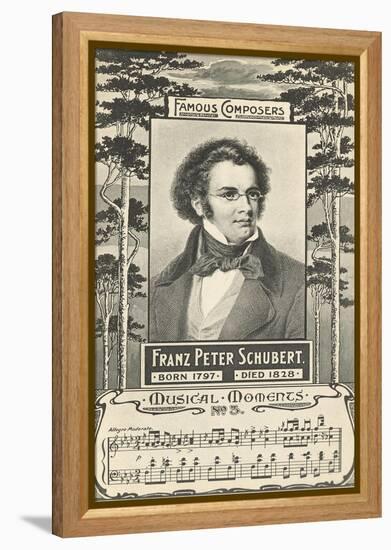 Franz Schubert and Music-null-Framed Stretched Canvas