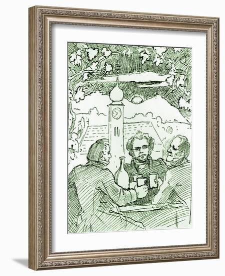 Franz Schubert with Lachner-Moritz Ludwig von Schwind-Framed Giclee Print