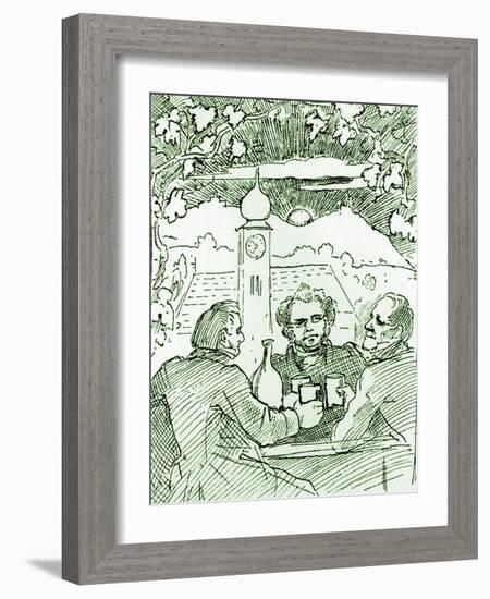 Franz Schubert with Lachner-Moritz Ludwig von Schwind-Framed Giclee Print