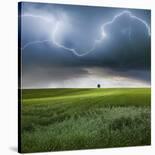 Thunderstorm Cell Over the Alb Plateau-Franz Schumacher-Framed Premier Image Canvas