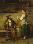 Huntsman and Maid Having a Chat in the Kitchen. after 1850-Franz Von Defregger-Framed Giclee Print