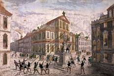 Independentists Pulling Down Statue of King George III in New York, July 9, 1776-Franz Xaver Habermann-Giclee Print