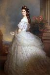 Portraits of Empress Eugenie and Imperial Prince. Eugenie De Montijo (1826-1920), 1857 (Oil on Canv-Franz Xaver Winterhalter-Giclee Print