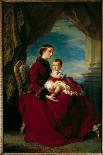 Portraits of Empress Eugenie and Imperial Prince. Eugenie De Montijo (1826-1920), 1857 (Oil on Canv-Franz Xaver Winterhalter-Giclee Print