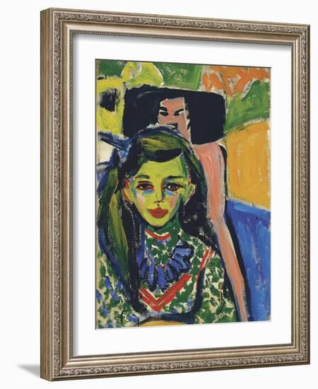 Franzi in Front of a Carved Chair-Ernst Ludwig Kirchner-Framed Giclee Print