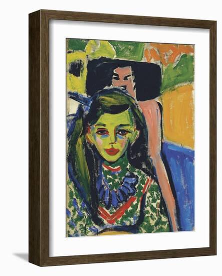 Franzi in Front of a Carved Chair-Ernst Ludwig Kirchner-Framed Giclee Print