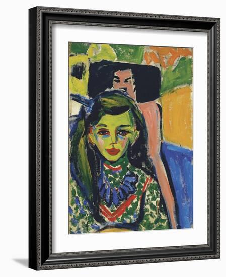 Franzi in Front of a Carved Chair-Ernst Ludwig Kirchner-Framed Giclee Print