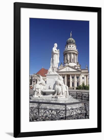 Franzoesischer Dom (French Cathedral), Schiller memorial, Gendarmenmarkt, Mitte, Berlin, Germany, E-Markus Lange-Framed Photographic Print