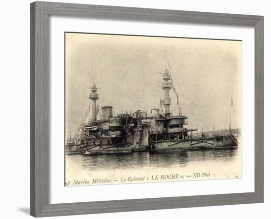 Französisches Kriegsschiff Le Hoche, Cuirassé-null-Framed Giclee Print