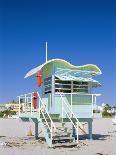 Blue and white beach parasols, Nice, Alpes Maritimes, Cote d'Azur, Provence, France, Mediterranean,-Fraser Hall-Photographic Print