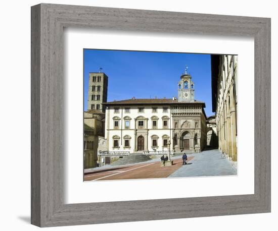 Fraternita Dei Laici Building and Church of Santa Maria Della Pieve, Piazza Vasari, Arezzo, Italy-Nico Tondini-Framed Photographic Print