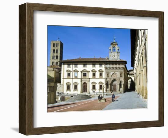Fraternita Dei Laici Building and Church of Santa Maria Della Pieve, Piazza Vasari, Arezzo, Italy-Nico Tondini-Framed Photographic Print