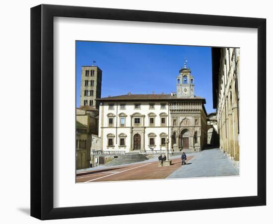 Fraternita Dei Laici Building and Church of Santa Maria Della Pieve, Piazza Vasari, Arezzo, Italy-Nico Tondini-Framed Photographic Print