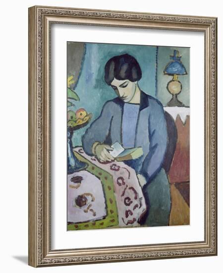 Frau Des Kuenstlers (Studie Zu Einem Portraet), 1912-Auguste Macke-Framed Giclee Print