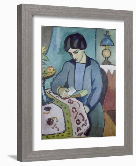 Frau Des Kuenstlers (Studie Zu Einem Portraet), 1912-Auguste Macke-Framed Giclee Print