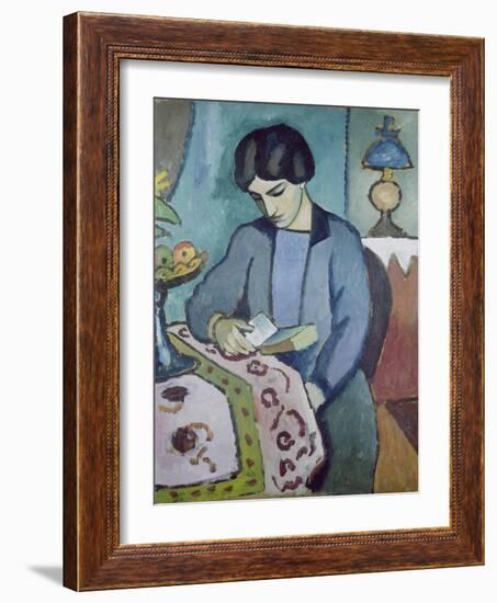 Frau Des Kuenstlers (Studie Zu Einem Portraet), 1912-Auguste Macke-Framed Giclee Print