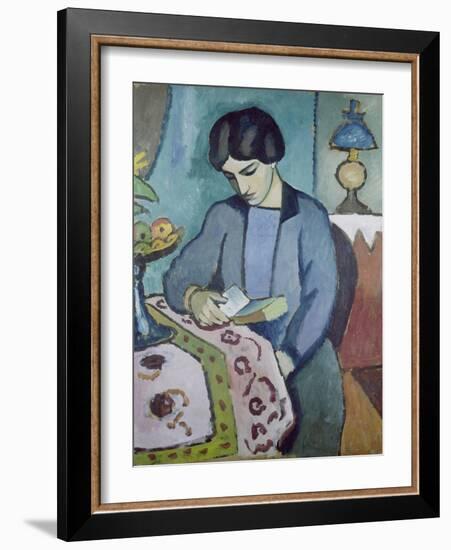 Frau Des Kuenstlers (Studie Zu Einem Portraet), 1912-Auguste Macke-Framed Giclee Print