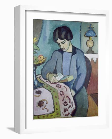 Frau Des Kuenstlers (Studie Zu Einem Portraet), 1912-Auguste Macke-Framed Giclee Print