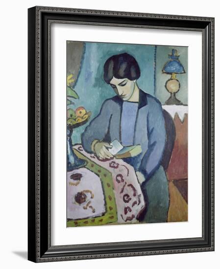 Frau Des Kuenstlers (Studie Zu Einem Portraet), 1912-Auguste Macke-Framed Giclee Print